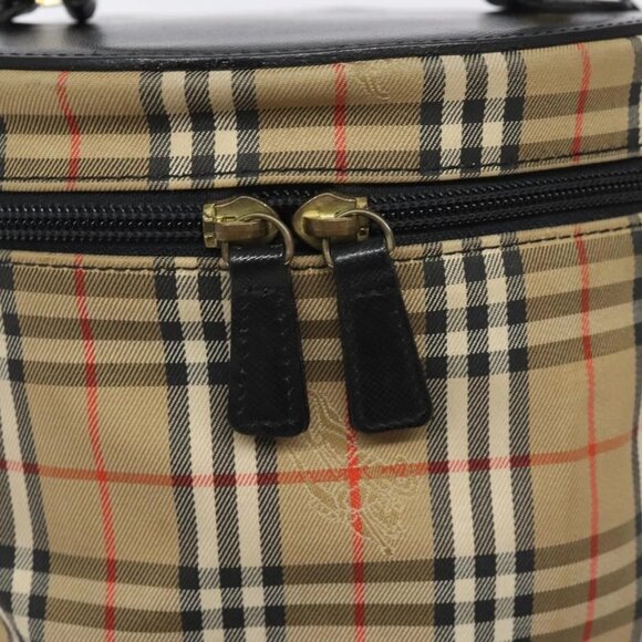 Burberrys Nova Check Hand Bag Canvas Beige Gold Auth 118660 - Picture 12 of 16